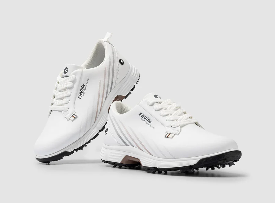 FitVille Men's GreenTread Golf Shoes V2(Customizable grip, superior stability for wide feet)